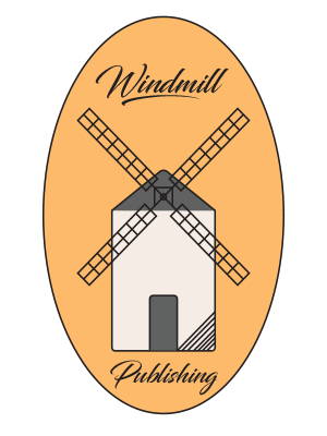 Windmill Publishing Logo. Displays a windmill with four blades/sails.